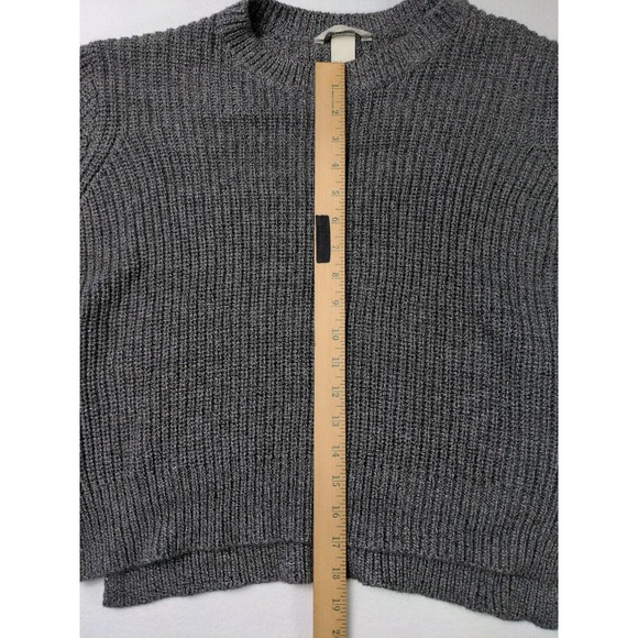 H & M Women's Long Sleeve Medium Knit With Side Zippers Pull over Gray Sweater - Picture 2 of 12